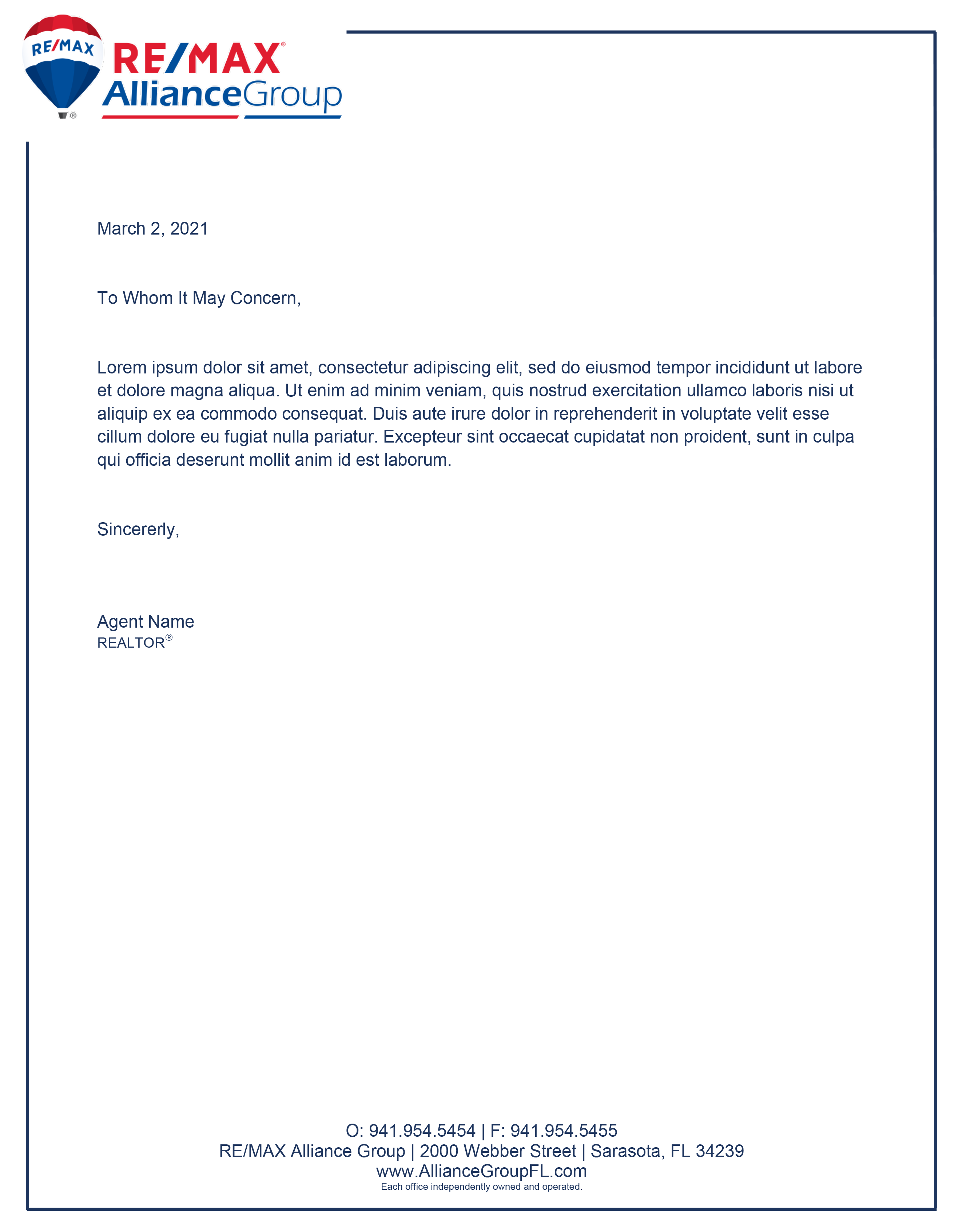 Letterhead Sample Image